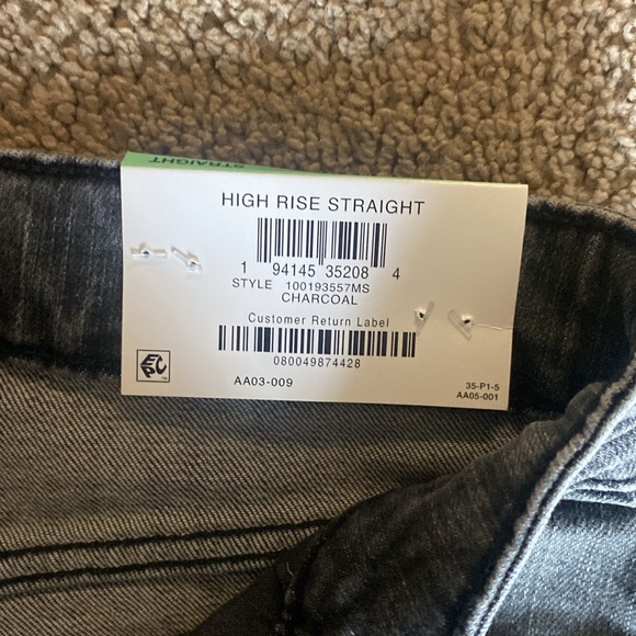 Women's INC High-Rise Distress Jeans charcoal size 8 - Picture 2 of 6